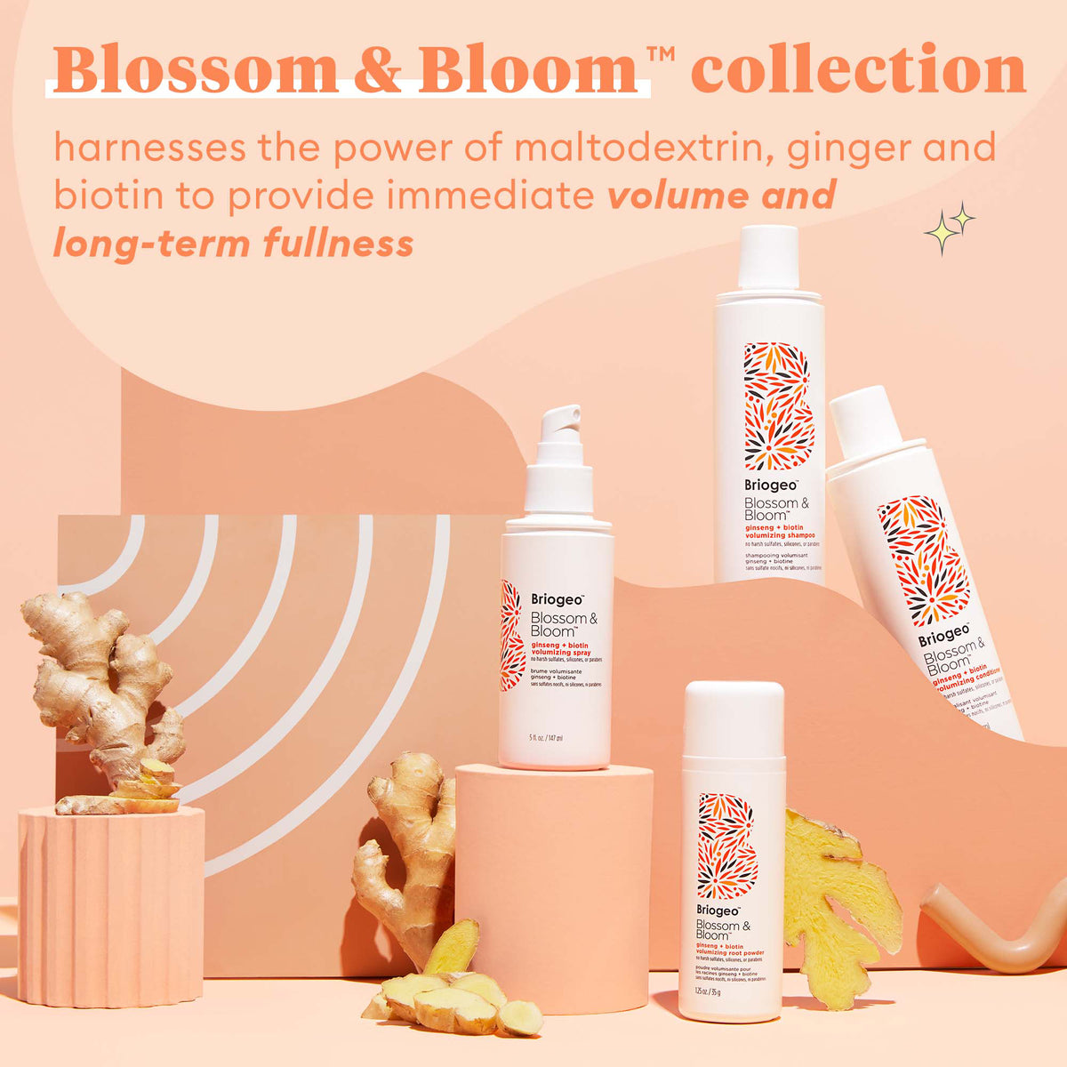 Blossom & Bloom Ginseng + Biotin Volumizing Shampoo